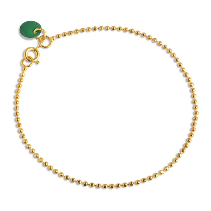 Enamel Copenhagen Ball Chain Petrol Green Gold Bracelet