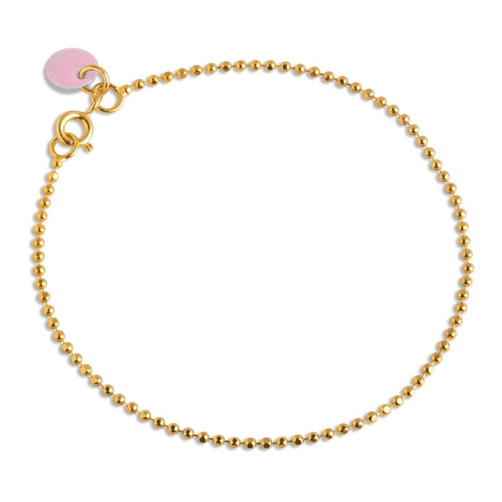 Enamel Copenhagen Ball Chain Flamingo Gold Bracelet