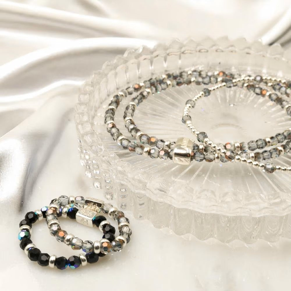 Annie Haak Looped Mini Blisski Silver Bracelet - Storm Crystal B2689-17