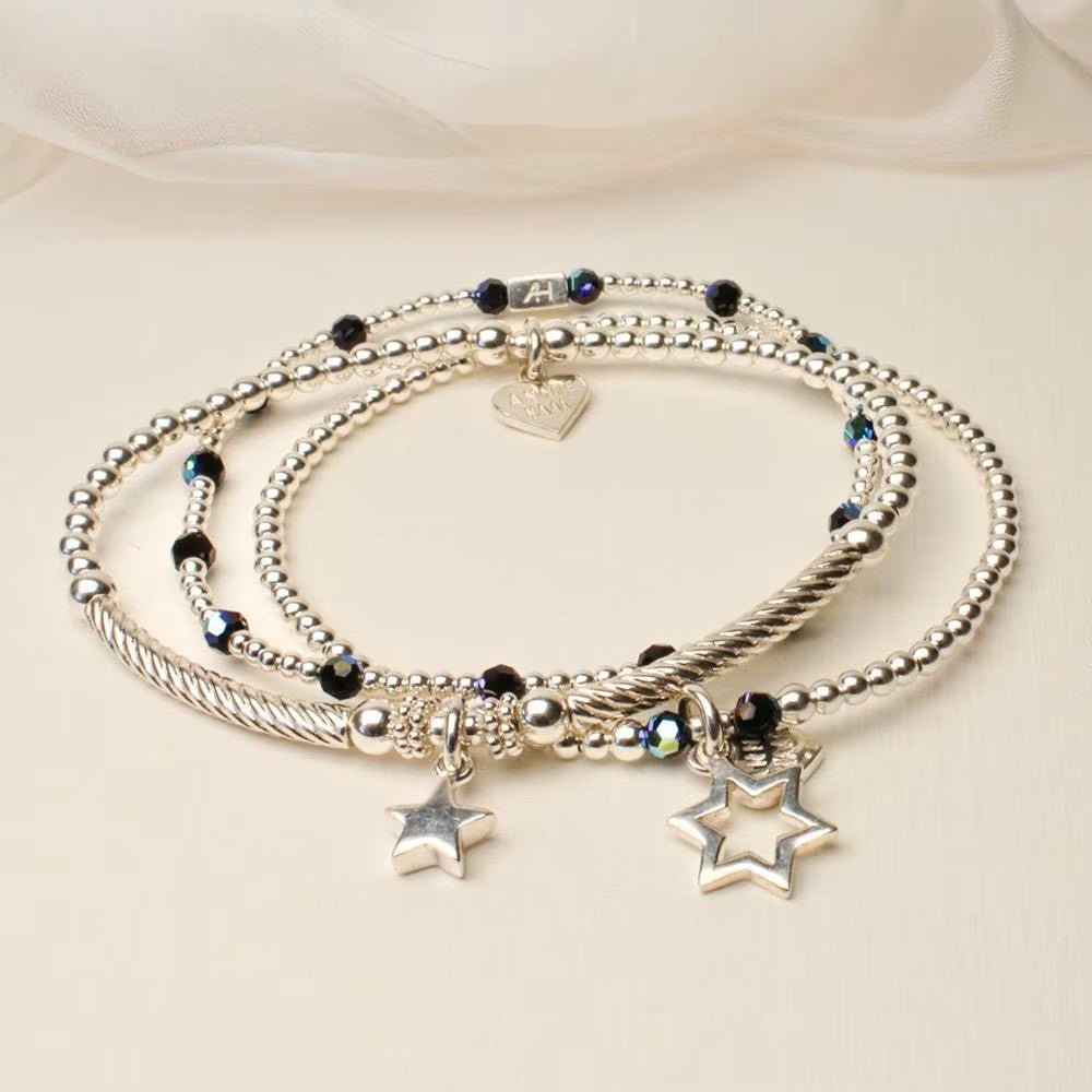 Annie Haak Mirage Black Crystal Silver Bracelet B2692