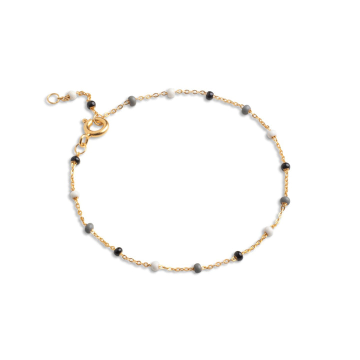 Enamel Copenhagen Lola Salt and Pepper Gold Bracelet. Item code B66G_2_saltnpepper.