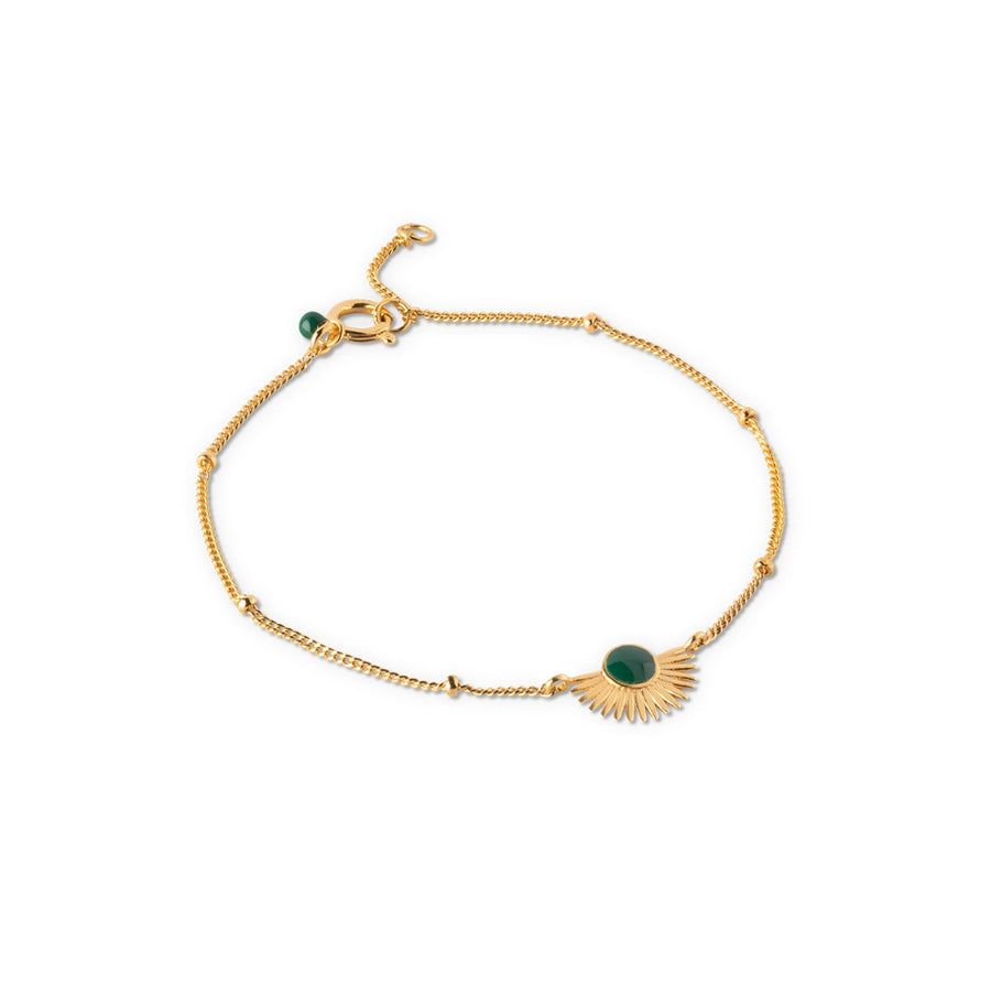 Enamel Copenhagen Soleil Petrol Green Gold Bracelet. Item code B78GM_petrol.