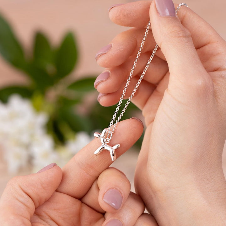 Scream Pretty Balloon Dog Necklace - Silver SPCNSBD-1