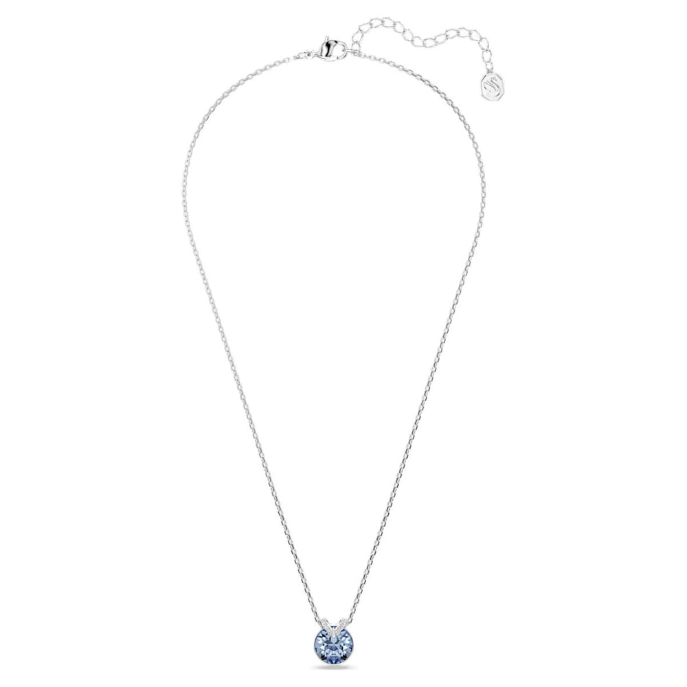 Swarovski Bella V Pendant Round Cut - Blue with Rhodium Plating - 5734232