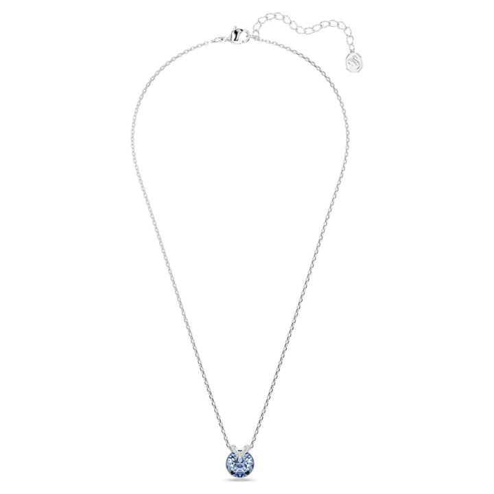 Swarovski Bella V Pendant Round Cut - Blue with Rhodium Plating - 5734232