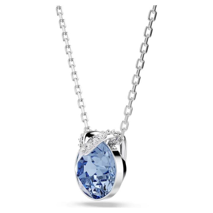 Swarovski Bella V Pendant Round Cut - Blue with Rhodium Plating - 5734232