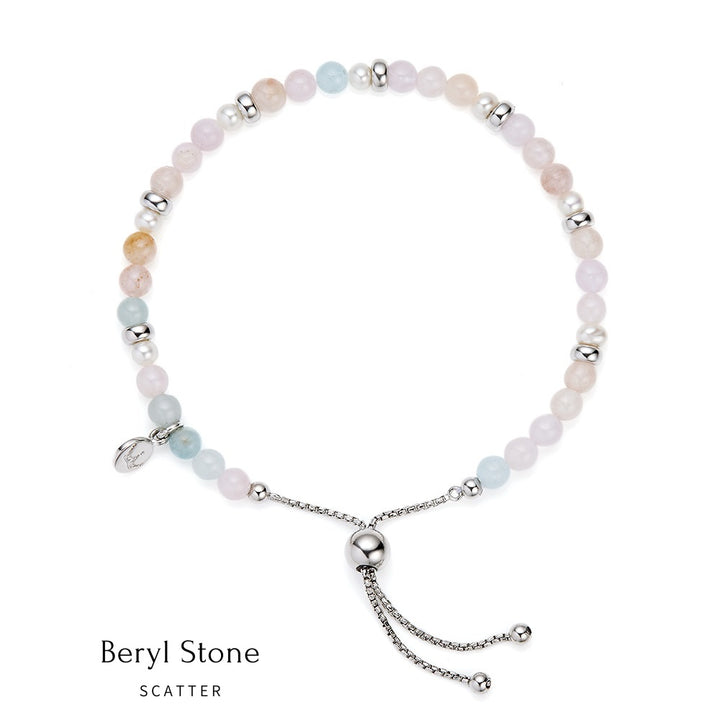 Jersey Pearl Sky Bracelet - Scatter Style in Beryl and Silver 1827927