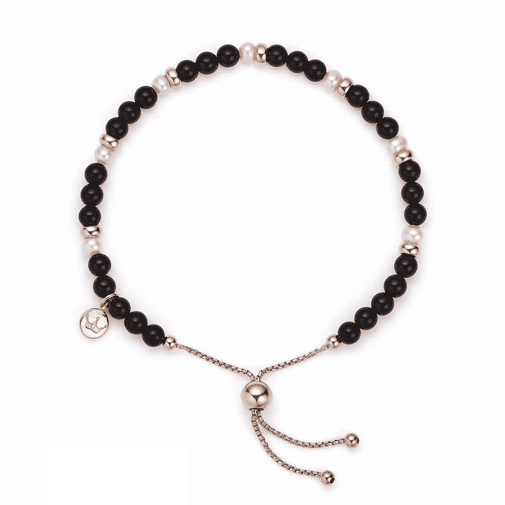 Sky Bracelet Scatter Style Black Agate Rose Gold