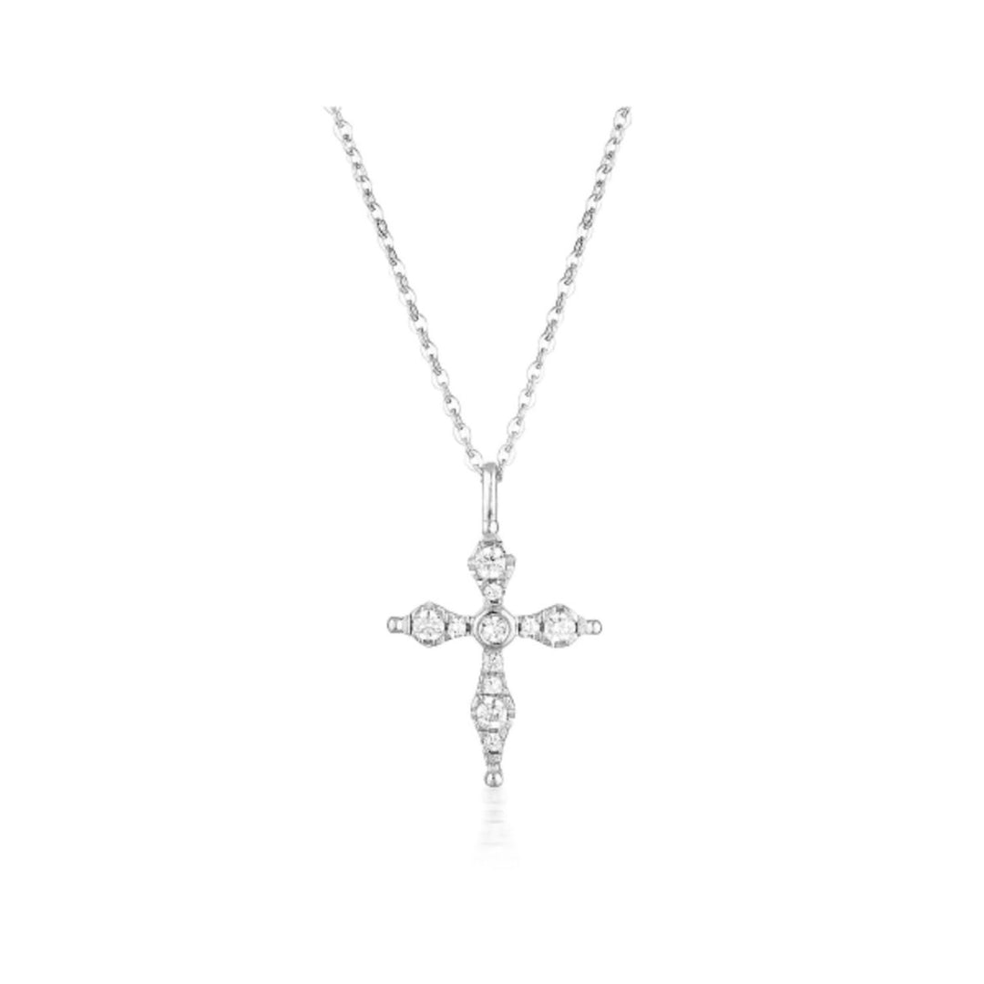 Georgini Bless Mini Cross Necklace - Silver
