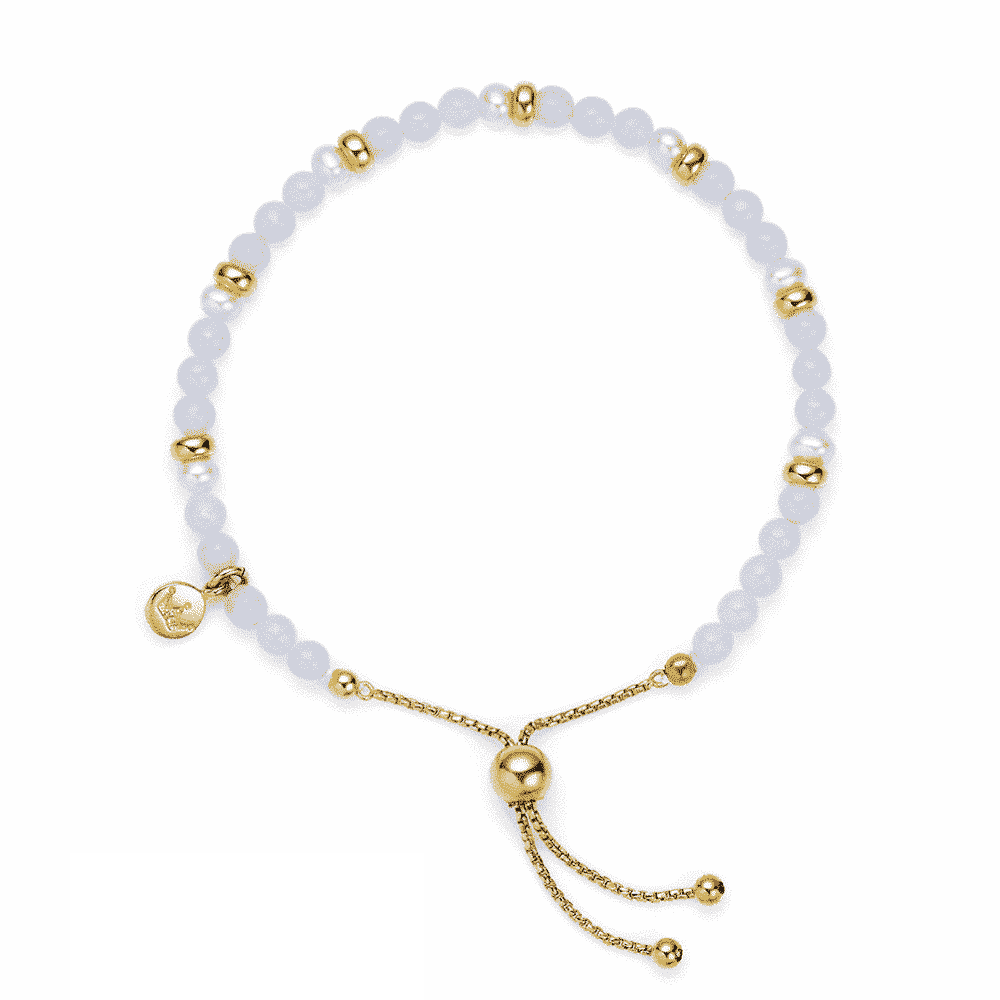 Jersey Pearl Sky Bracelet Blue Lace Agate Scatter Style