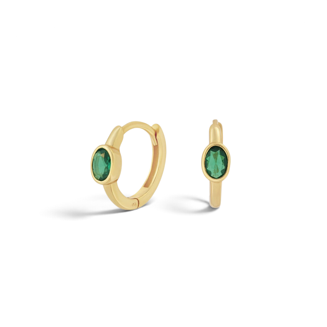 Niche Jewellery Formation Co Boheme Emerald Huggie Earrings