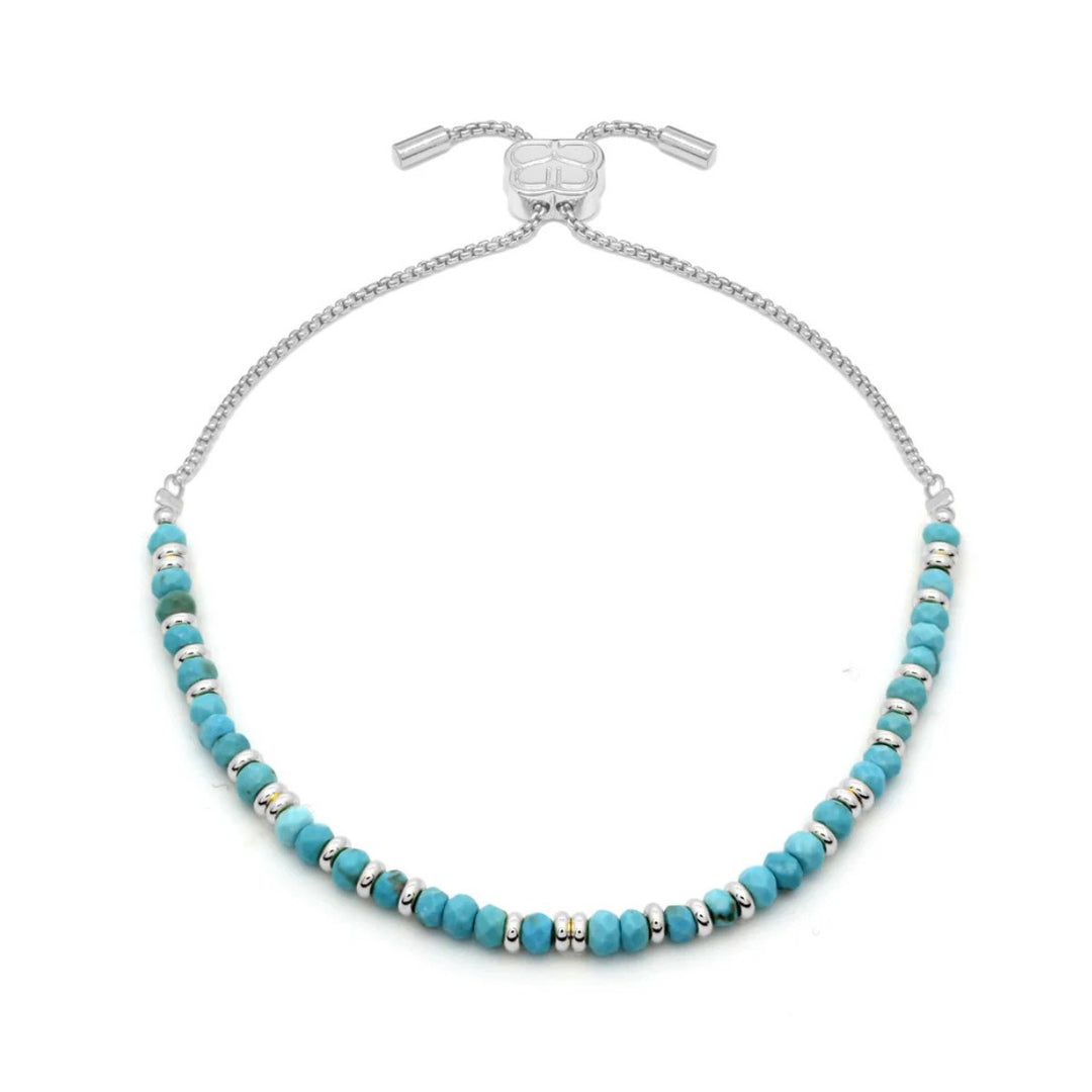Boho Betty Mystical Turquoise Silver Slider Bracelet. Item code BRWMTQSLVB.