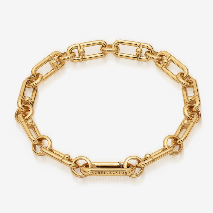 Rachel Jackson Medium Stellar Hardware Chain Bracelet Gold BPB04GP