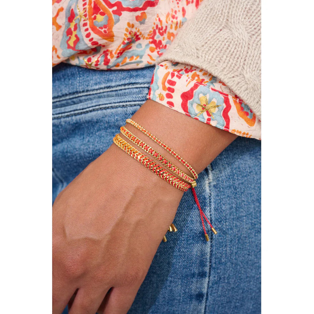 Boho Betty Lilia Sunset Ombre Gold Woven Bracelet