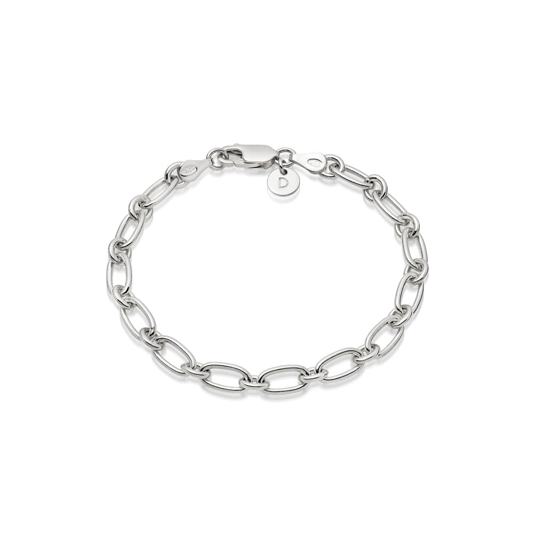 Daisy Stacked Linked Chain Bracelet - Silver BRB8004_SLV