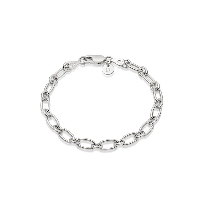 Daisy Stacked Linked Chain Bracelet - Silver BRB8004_SLV