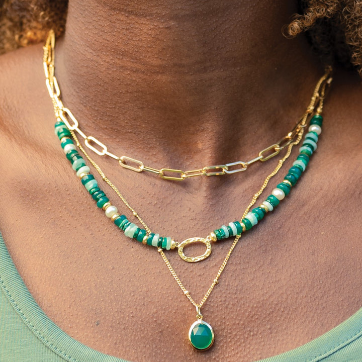 Sarah Alexander Nubia Green Onyx Necklace