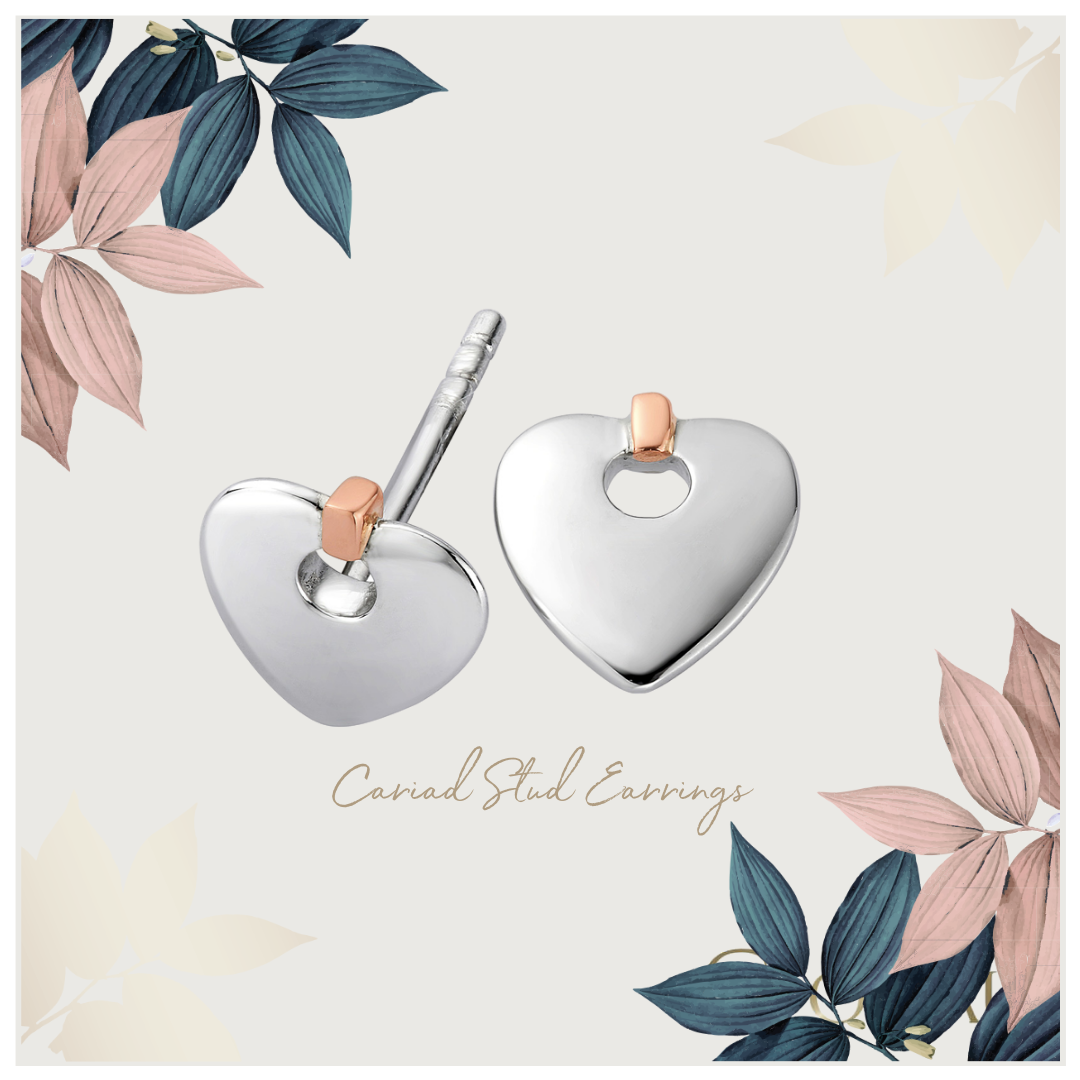 Clogau Cariad Heart Stud Earrings