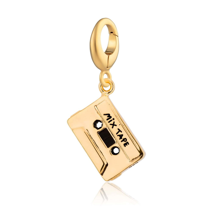 Lily Charmed Cassette Tape Charm Gold - item number CGTAPE