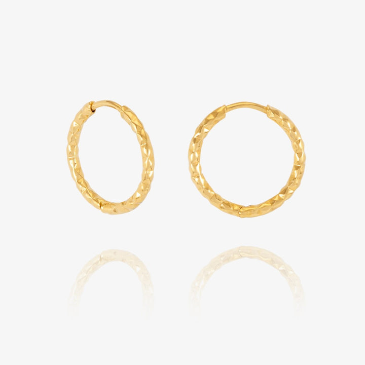 Rachel Jackson Shimmering Sun Huggie Hoop Earrings Gold - CE23GP