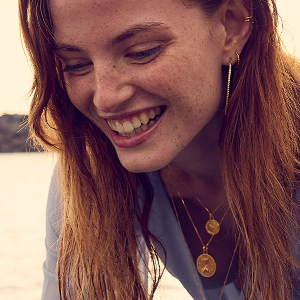 Rachel Jackson Shimmering Sun Huggie Hoop Earrings Gold - CE23GP