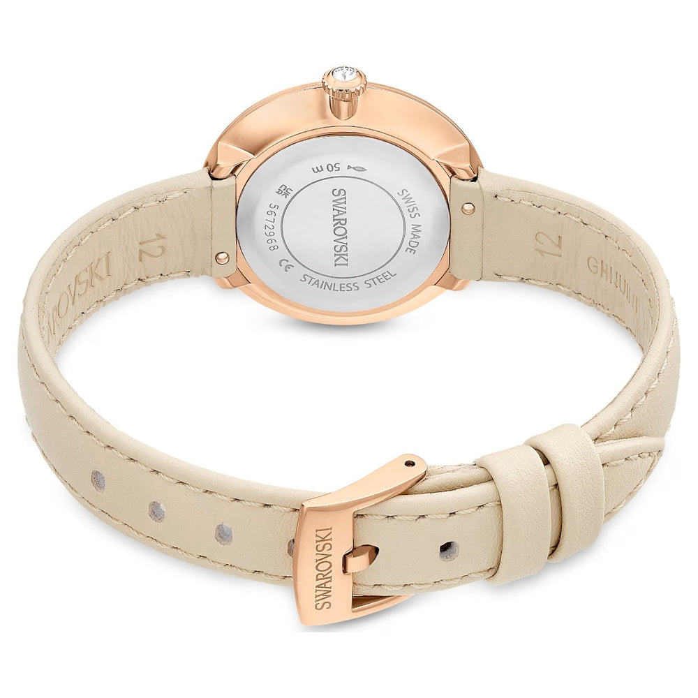 Swarovski Certa Leather Strap Watch - Beige Rose Gold Tone Finish 5672968