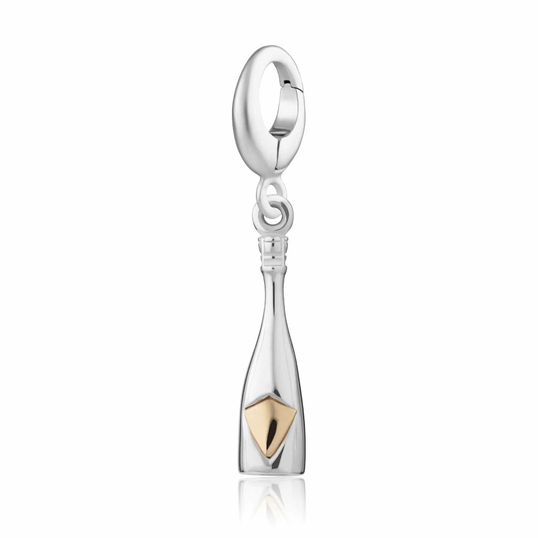 Lily Charmed Champagne Bottle Charm Silver - item number CSCHB