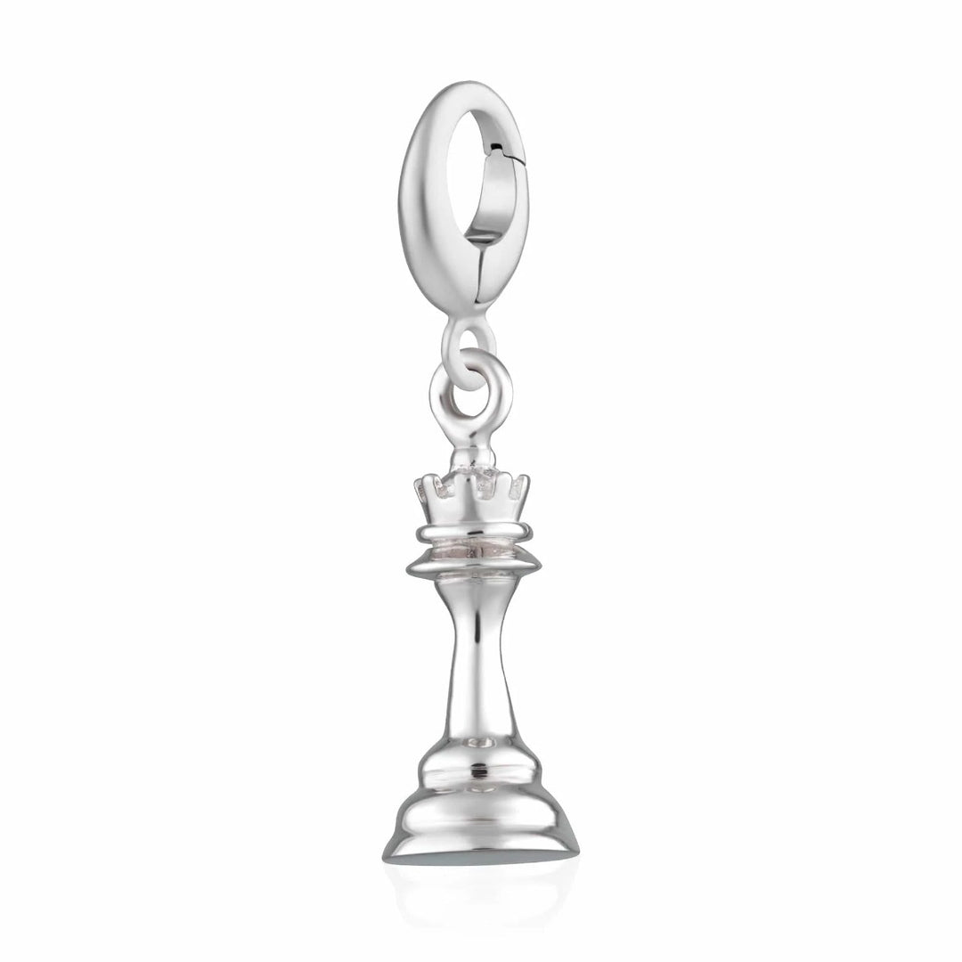 Lily Charmed Queen Chess Piece Charm Silver