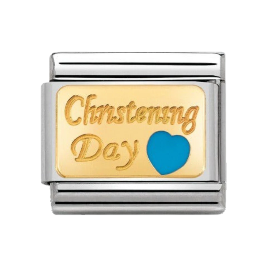 Nomination Classic Blue Christening Day Charm - 18k Gold - 030284/23