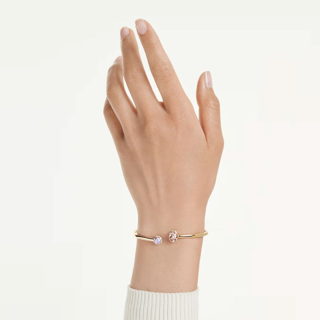 Swarovski Chroma Bangle Mixed Cuts - Multicoloured with Gold Tone Plating - 5738475