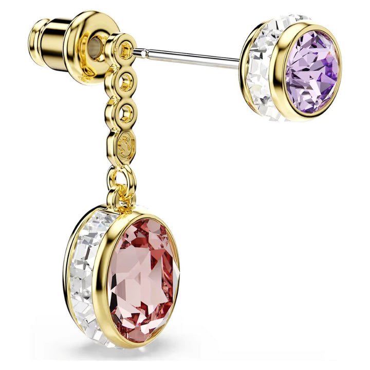 Swarovski Chroma Drop Earrings Mixed Cuts - Multicoloured with Gold Tone Plating - 5738478