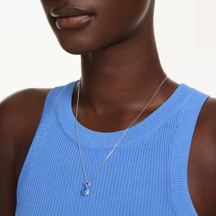 Swarovski Chroma Pendant Mixed Cuts - Multicoloured with Rhodium Plating - 5738473