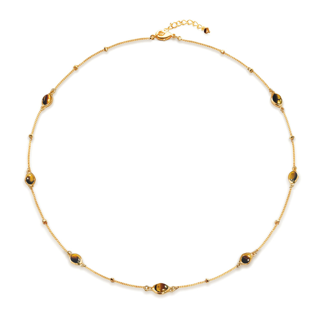Sarah Alexander Cinnabar Gemstone Dome Charm Necklace