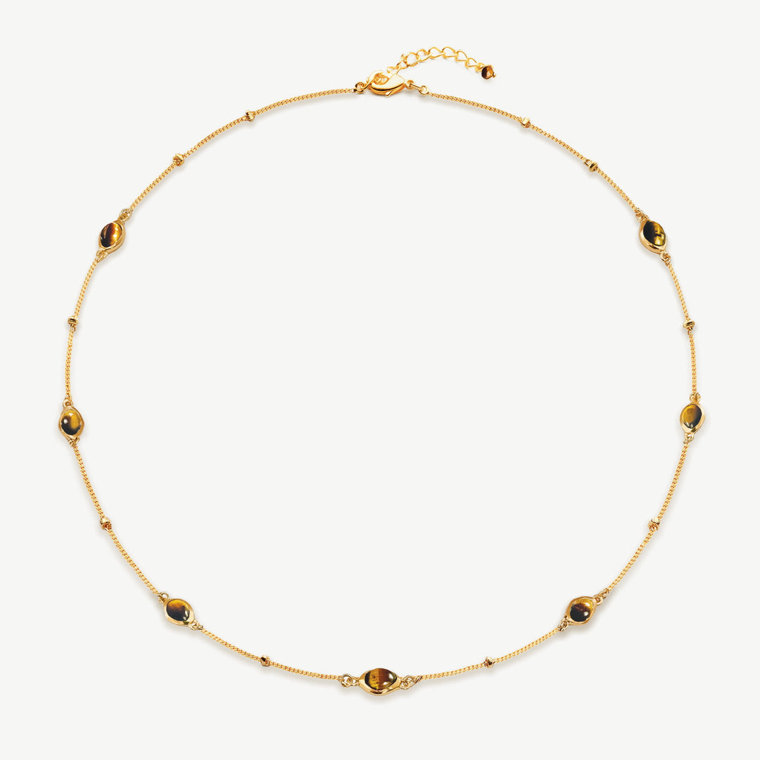 Sarah Alexander Cinnabar Gemstone Dome Charm Necklace