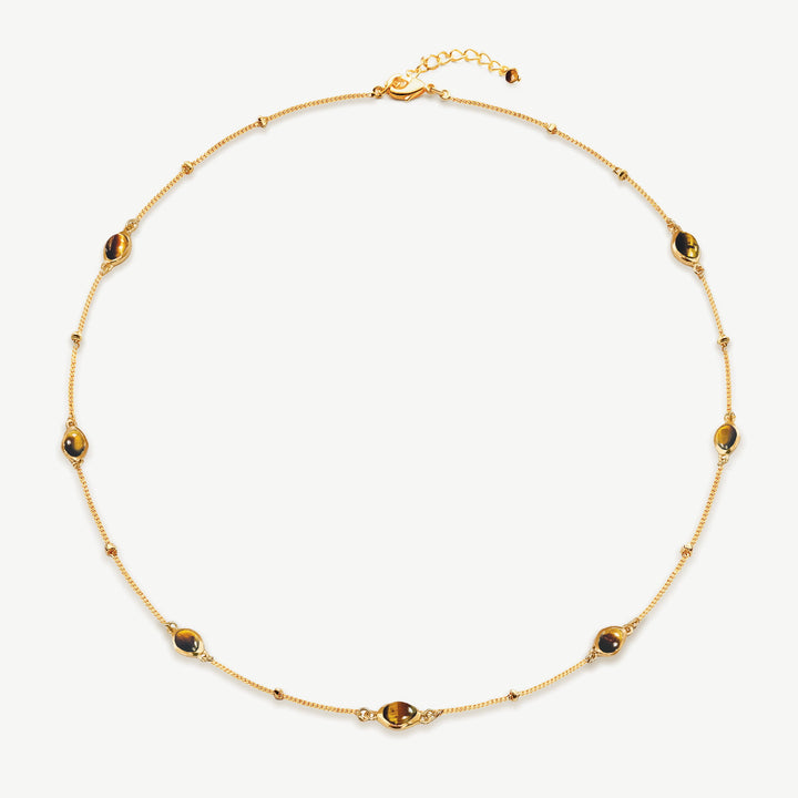 Sarah Alexander Cinnabar Gemstone Dome Charm Necklace