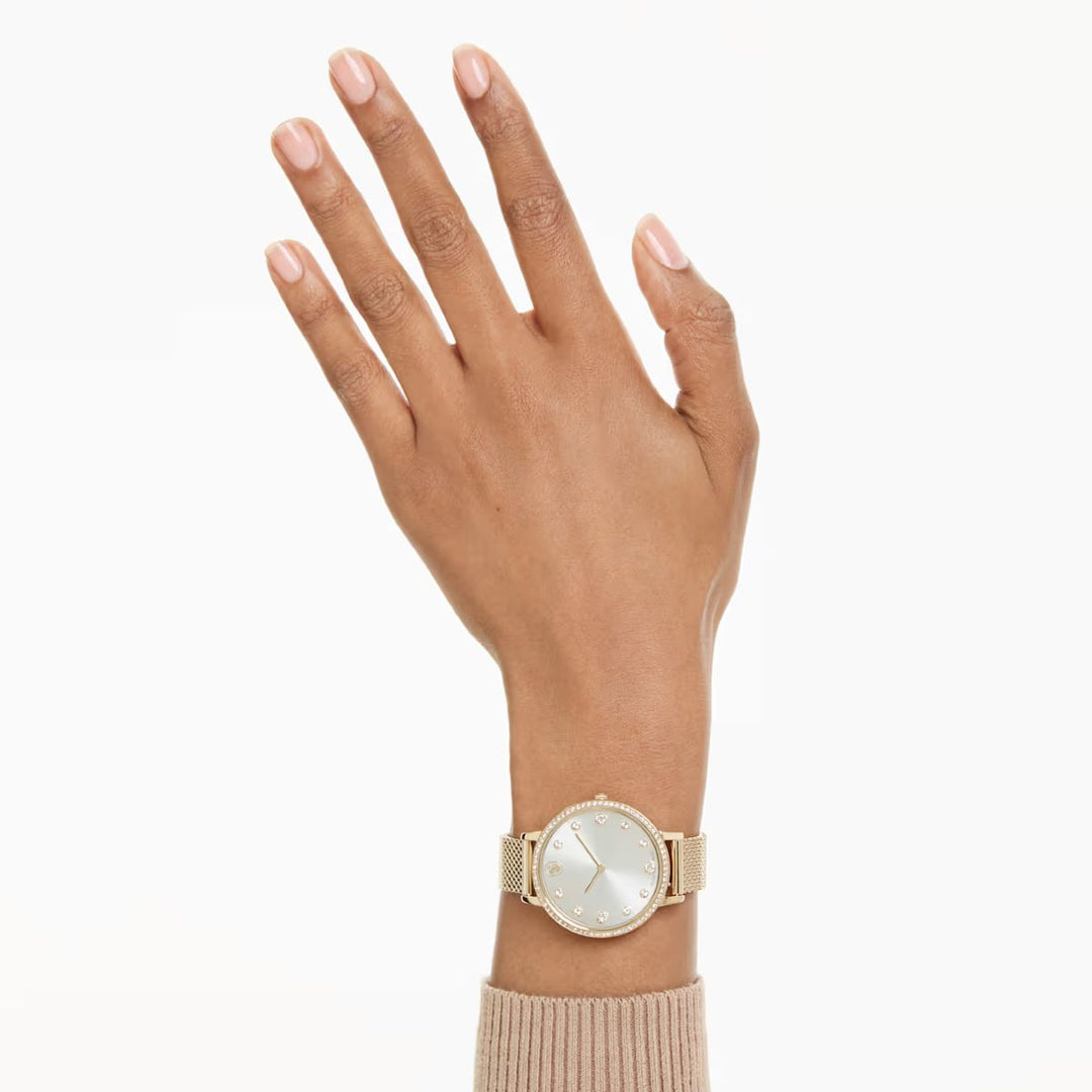 Swarovski Clarica Watch Swiss Made Metal Bracelet - Gold Tone Finish - 5740823