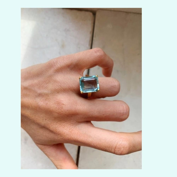 Shyla London Claudia Statement Ring - Light Blue