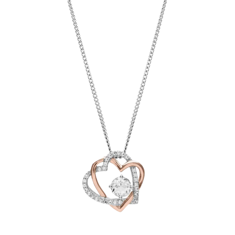 Clogau Always In My Heart White Topaz Pendant 3SAMH0091