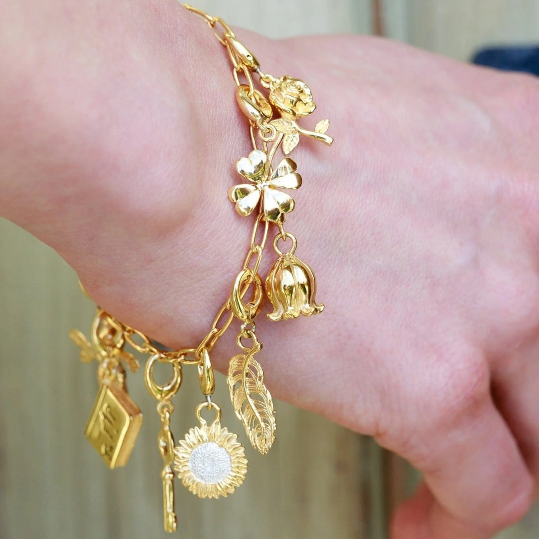 Lily Charmed Sunflower Charm Gold - item number CSGSF
