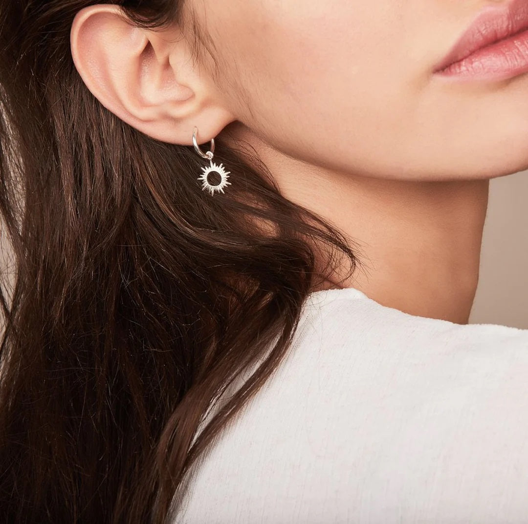 Rachel Jackson Eternal Sun Mini Hoop Earrings Silver CNE15S