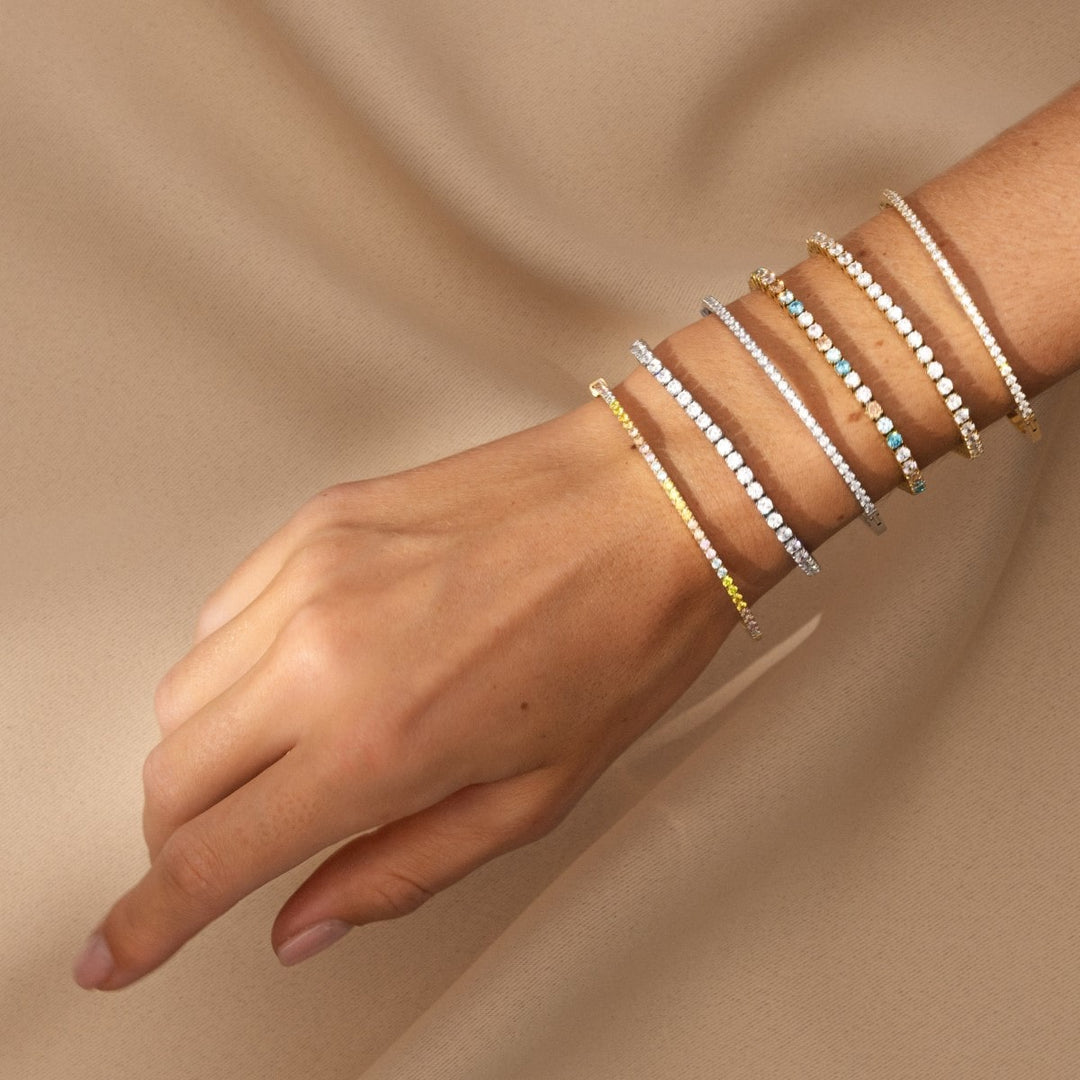 Coeur De Lion Crystal Tennis Bracelet - Gold - 0600301816