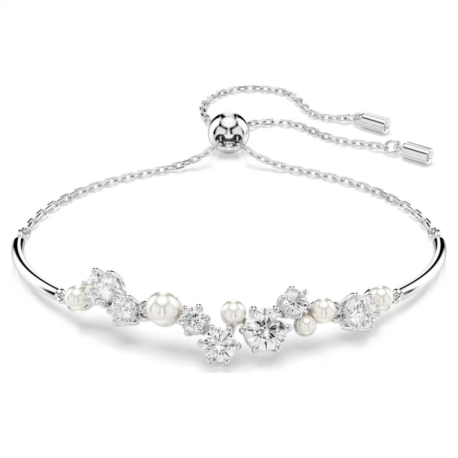 Swarovski Constella Bangle Crystal Pearl - White with Rhodium Plating 5705618