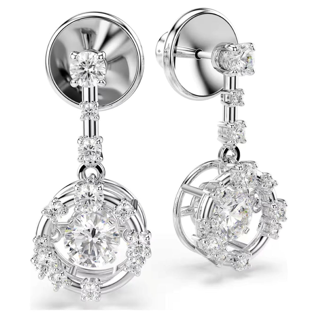 Swarovski Constella Drop Earrings Round Cut Dancing Stone - 5738194