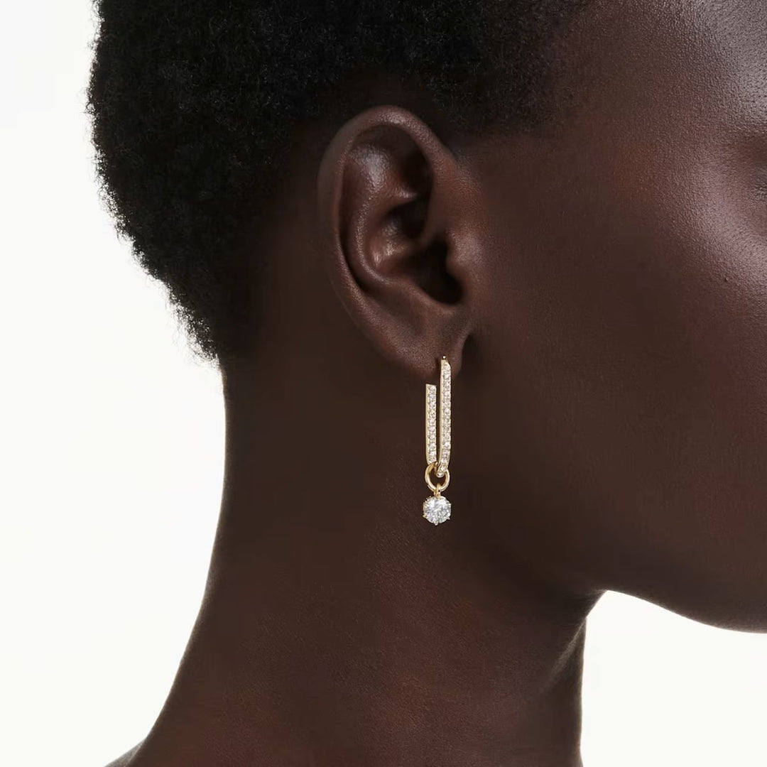 Swarovski Constella Drop Earrings - White with Gold Tone Plating - 5728587