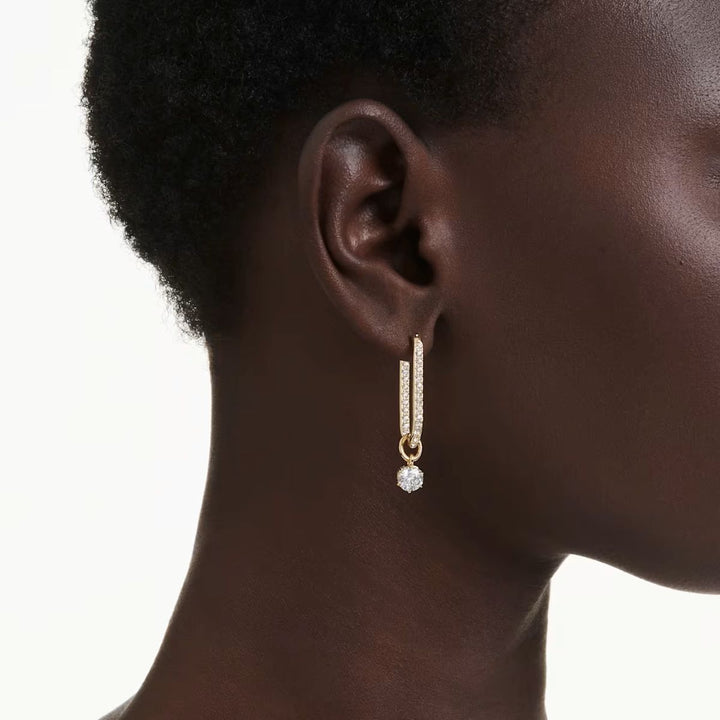 Swarovski Constella Drop Earrings - White with Gold Tone Plating - 5728587
