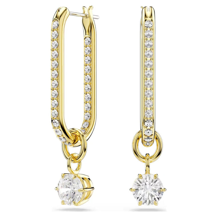 Swarovski Constella Drop Earrings - White with Gold Tone Plating - 5728587