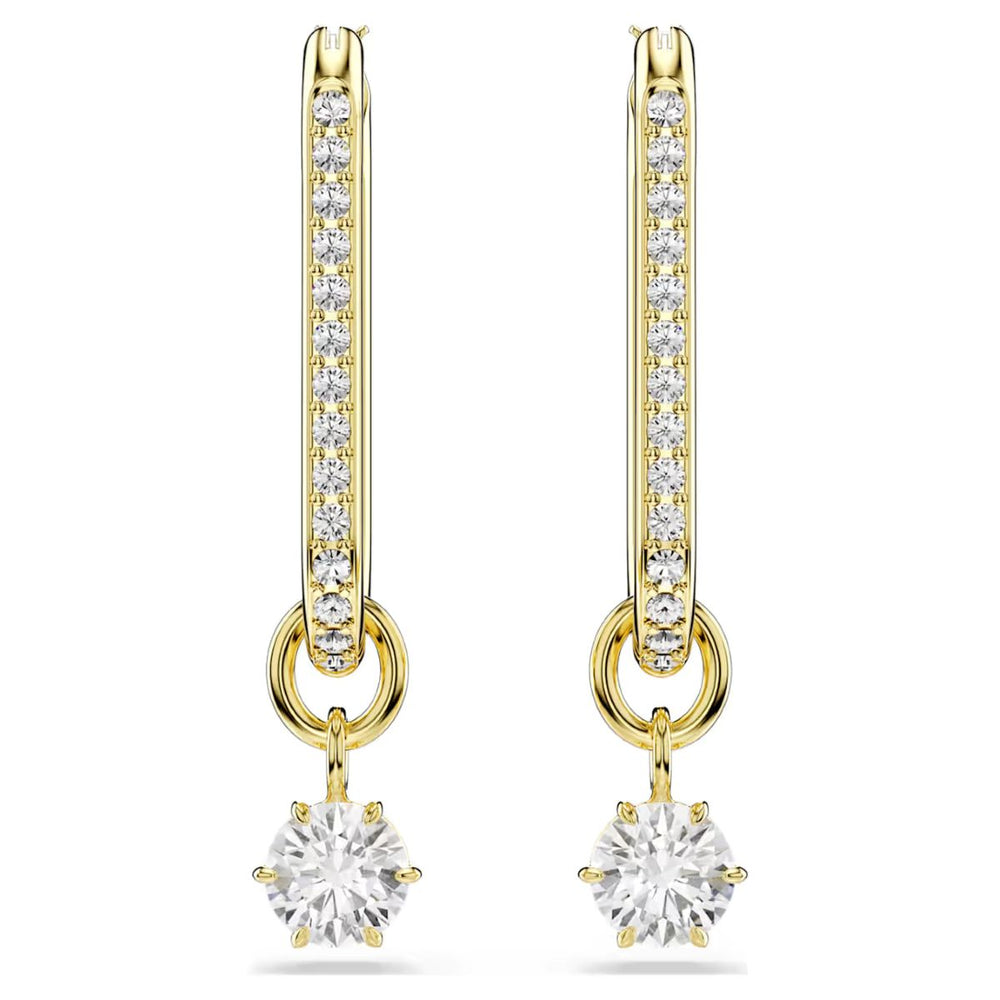Swarovski Constella Drop Earrings - White with Gold Tone Plating - 5728587