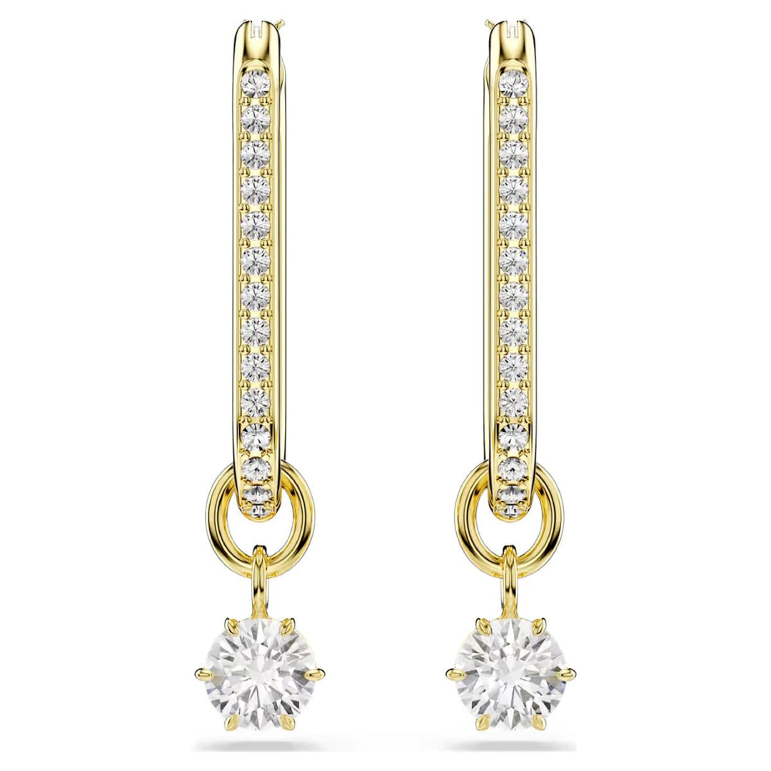 Swarovski Constella Drop Earrings - White with Gold Tone Plating - 5728587