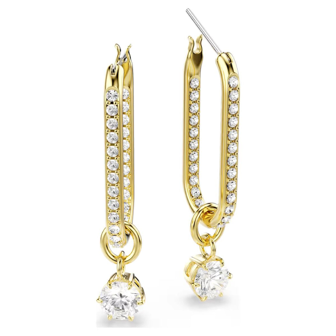 Swarovski Constella Drop Earrings - White with Gold Tone Plating - 5728587