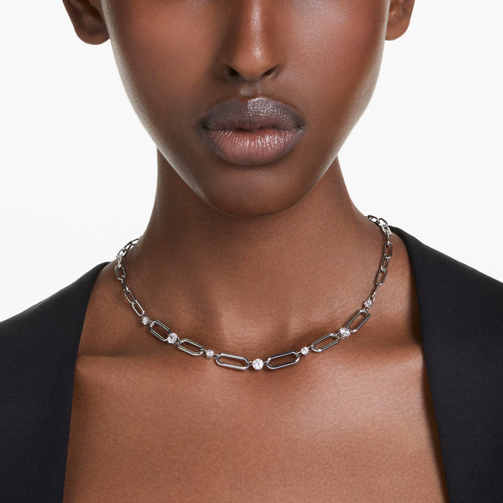 Swarovski Dextera Necklace - White with Rhodium Plating